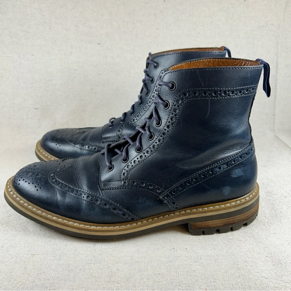 Aldo Mr. B Gentleman's Boutique Men’s 12 (46) Navy Blue 'Blake' Oxford Boots